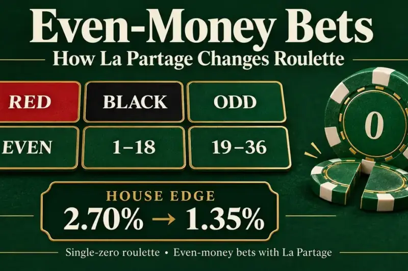 Even-Money Bets in Roulette and How La Partage Changes Them
