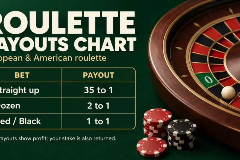 Roulette Payouts Chart: Every Bet, Its Odds and What It Pays